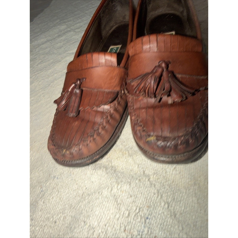 Cole Haan women's Brown Leather Tasseled Loafer Dress Shoes Size 8.6 - Picture 9 of 9